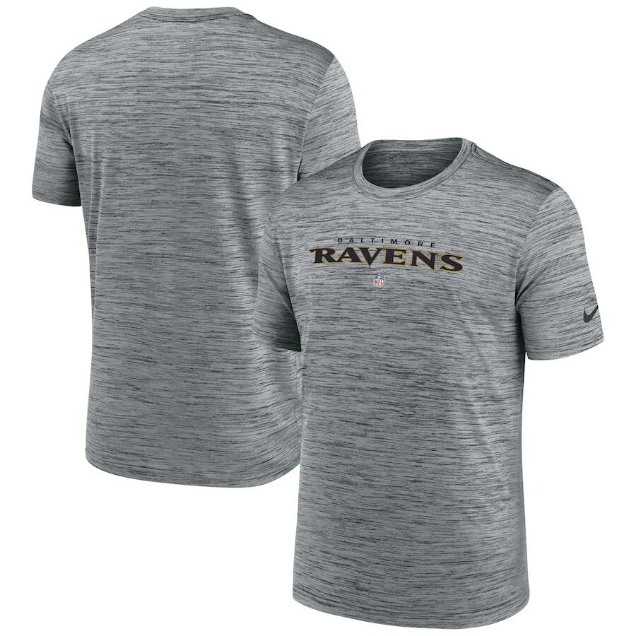 Men's Baltimore Ravens Grey Velocity Performance T-Shirt
